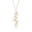 14kt Tri-Colored Gold Necklace with Teardrop Dangles
