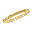 Italian 14kt Yellow Gold Ribbed Bangle Bracelet