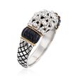 Andrea Candela &quot;La Corona&quot; Black Onyx Ring in 18kt Yellow Gold and Sterling Silver