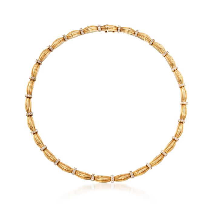 C. 1992 Vintage Tiffany Jewelry 4.30 ct. t.w. Diamond Station Necklace in 18kt Yellow Gold