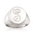 Italian Personalized Round-Top Ring in Sterling Silver