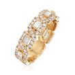 1.16 ct. t.w. Baguette and Round Diamond Ring in 14kt Yellow Gold