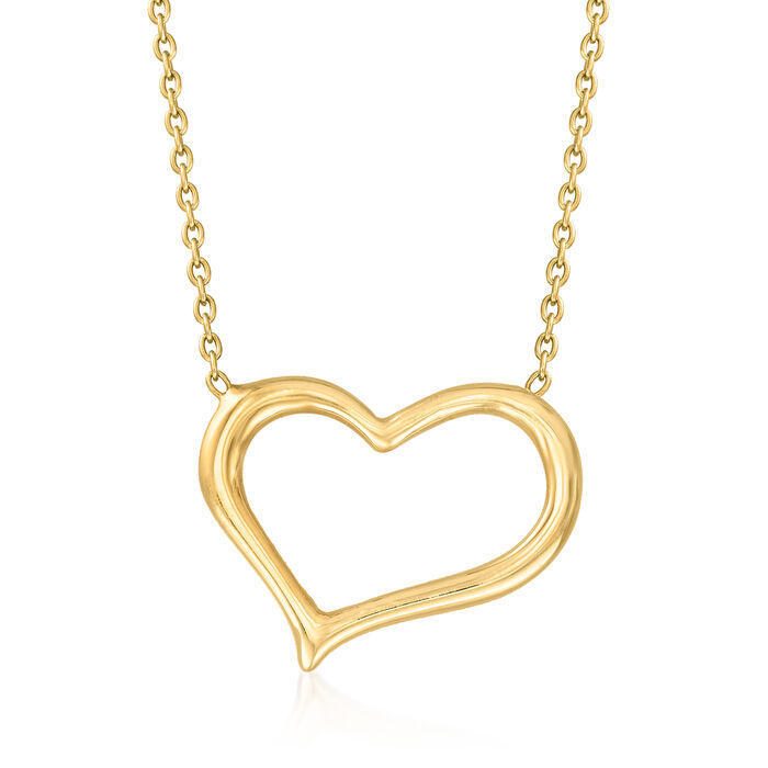 C. 2010 Vintage 18kt Yellow Gold Open-Space Heart Necklace