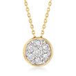 .15 ct. t.w. Diamond Circle Cluster Necklace in 10kt Yellow Gold
