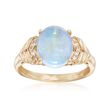 Opal Ring with Diamond Accents in 18kt Yellow Gold