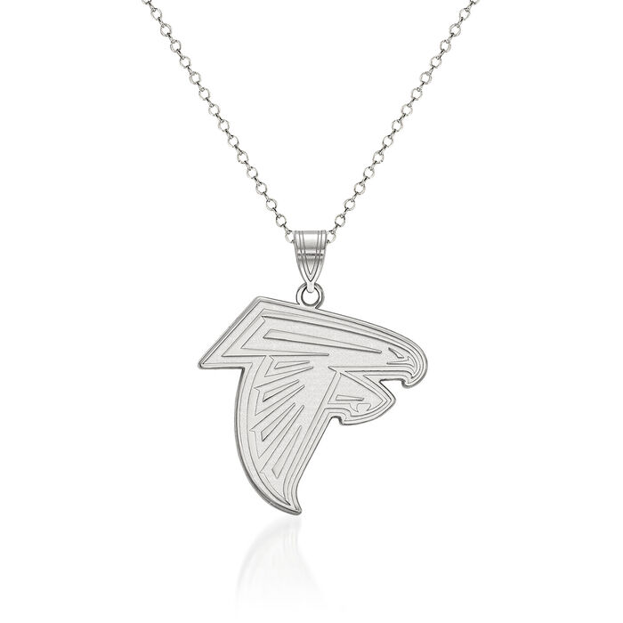 Sterling Silver NFL Atlanta Falcons Large Pendant Necklace. 18&quot;