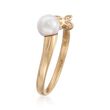 Mikimoto 6mm A+ Akoya Pearl Floral Ring with Diamond Accents in 18kt Yellow Gold