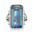19.00 Carat Blue Quartz and 1.10 ct. t.w. White Topaz Ring in Sterling Silver