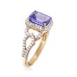 1.40 Carat Tanzanite and .40 ct. t.w. Diamond Ring in 14kt Yellow Gold
