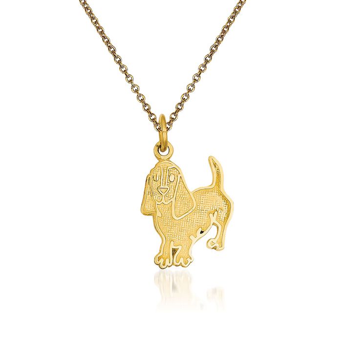 14kt Yellow Gold Dog Pendant Necklace