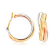 C. 1980 Vintage Cartier 18kt Tri-Colored Gold Clip-On Earrings
