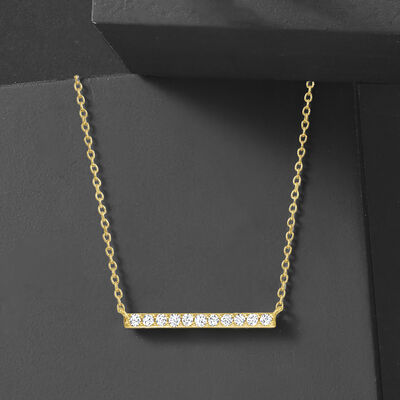 .25 ct. t.w. Diamond Bar Necklace in 14kt Yellow Gold