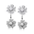 1.00 ct. t.w. Diamond Flower Jewelry Set: Earrings and Removable Earring Jackets in 14kt White Gold