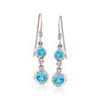 Zina Sterling Silver &quot;Ripples&quot; 1.80 ct. t.w. Blue Topaz Drop Earrings