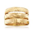 Italian 14kt Yellow Gold Jewelry Set: Three Diamond-Cut Rings