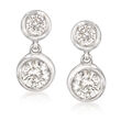 1.00 ct. t.w. Diamond Double Bezel Drop Earrings in 14kt White Gold