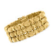 C. 1940 Vintage 18kt Yellow Gold Three-Row XO Bracelet