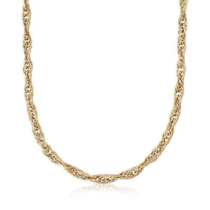 18kt Yellow Gold Large Link Rope Chain Necklace