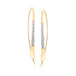 .20 ct. t.w. Diamond Threader Hoop Earrings in 18kt Gold Over Sterling