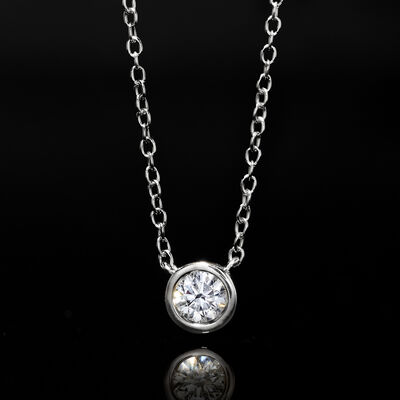 .15 Carat Bezel-Set Lab-Grown Diamond Necklace in Sterling Silver