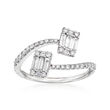 .55 ct. t.w. Diamond Bypass Ring in 14kt White Gold