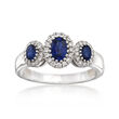 Gregg Ruth 1.21 ct. t.w. Sapphire and .27 ct. t.w. Diamond Ring in 18kt White Gold