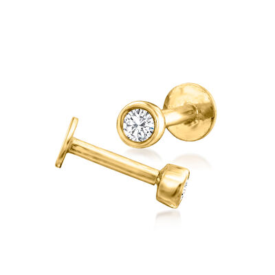 .10 ct. t.w. Bezel-Set Diamond Flat-Back Stud Earrings in 14kt Yellow Gold