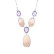 Pink Mother-Of-Pearl and 5.30 ct. t.w. Amethyst Y-Necklace in Sterling Silver