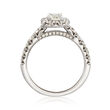 Henri Daussi 1.53 ct. t.w. Diamond Halo Engagement Ring in 18kt White Gold