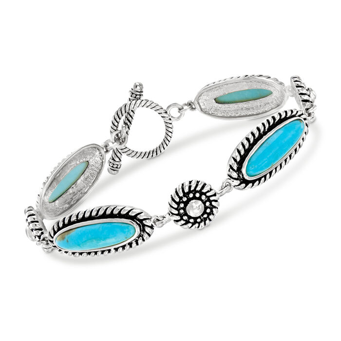 Stabilized Turquoise Bracelet in Sterling Silver