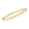 3mm 14kt Yellow Gold Herringbone Bracelet