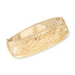 Italian 14kt Yellow Gold Diamond-Cut Floral Bracelet