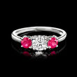 .50 Carat Lab-Grown Diamond Ring with .60 ct. t.w. Rubies in 14kt White Gold