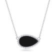 Black Agate Necklace in Sterling Silver