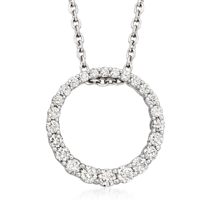 C. 1990 Vintage .65 ct. t.w. Diamond Circle Necklace in 14kt White Gold