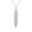.57 ct. t.w. Diamond Feather Pendant Necklace in 14kt White Gold