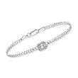 .25 ct. t.w. Diamond Cluster Curb-Link Bracelet in Sterling Silver