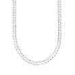 Men's 8mm Sterling Silver Curb Link Necklace