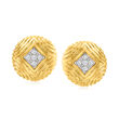 C. 1980 Vintage .60 ct. t.w. Diamond Button Clip-On Earrings in 18kt Yellow Gold