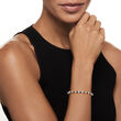 7.25 ct. t.w. White Topaz and 6.00 ct. t.w. Black Spinel Tennis Bracelet in Sterling Silver