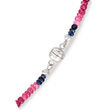 Multi-Gem Rondelle Bead Necklace with Sterling Silver