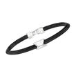 ALOR Men's Black and White Stainless Steel Cable Geometric Bracelet