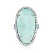 Aqua Chalcedony and .70 ct. t.w. Blue and White Topaz Ring in Sterling Silver