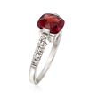 2.60 Carat Garnet and .10 ct. t.w. White Topaz Ring in Sterling Silver