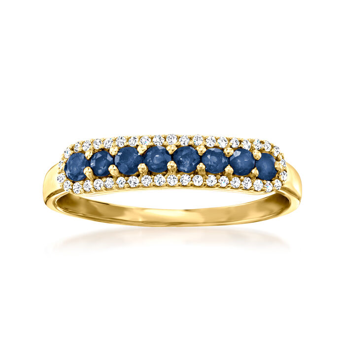 .30 ct. t.w. Sapphire Ring with .12 ct. t.w. Diamonds in 14kt Yellow Gold