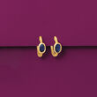 1.30 ct. t.w. Sapphire Hoop Earrings in 14kt Yellow Gold