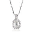 C. 1990 Vintage .91 ct. t.w. Diamond Pendant Necklace in 18kt White Gold