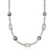 10-11mm Cultured Tahitian Pearl Chain Necklace in Sterling Silver