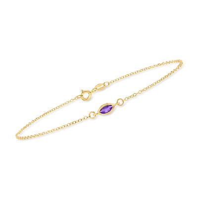 Personalized Birthstone Anklet in 14kt Gold