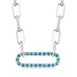.80 ct. t.w. London Blue Topaz Paper Clip Link Necklace in Sterling Silver
